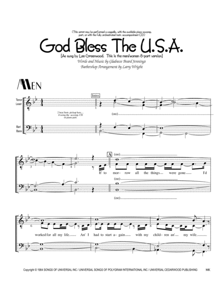God Bless The USA (m/w8prt) (men)