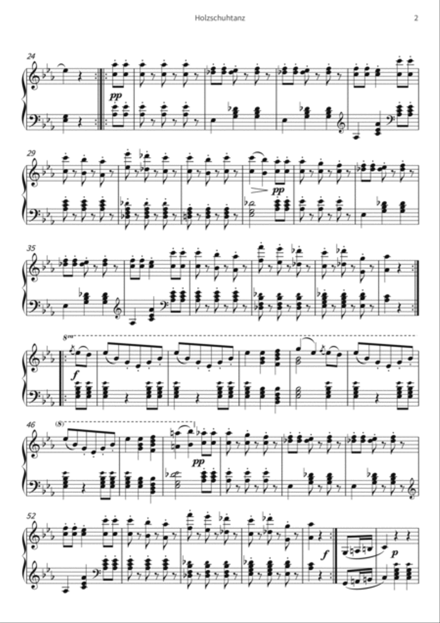 Holzschuhtanz Piano scores gallery preview page 4