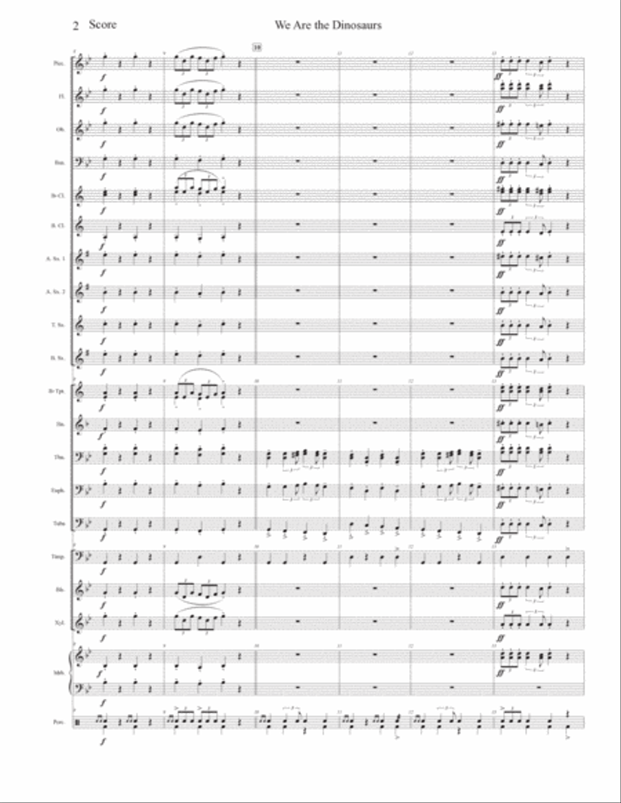 We Are The Dinosaurs Concert Band scores gallery preview page 2