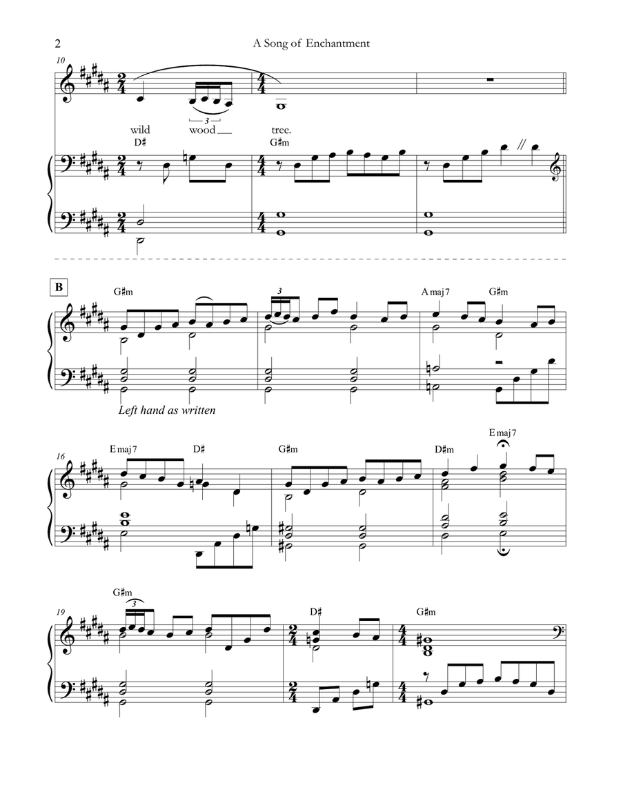 A Song of Enchantment - Original Song Setting of Walter de la Mare's Poetry for VOICE and PIANO: Key Voice Solo scores gallery preview page 5