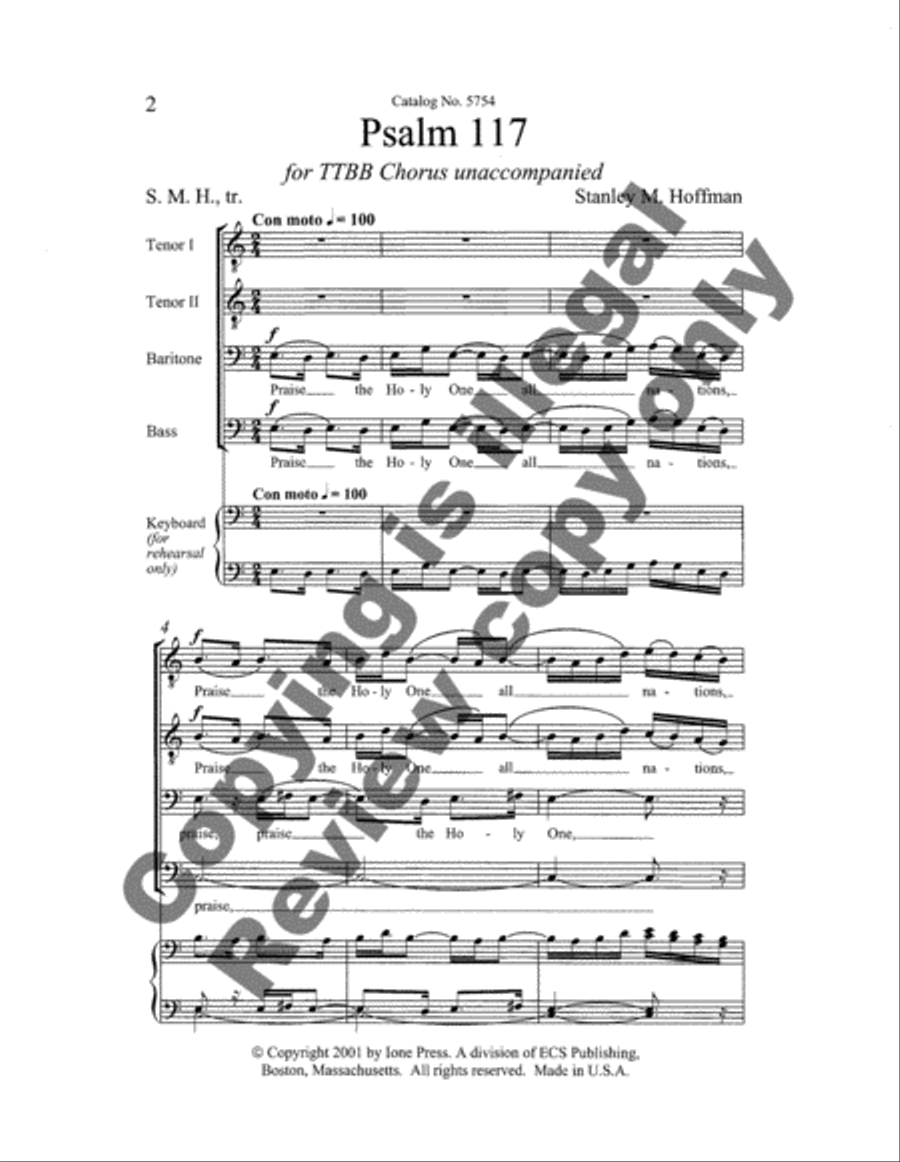 Psalm 117 TTBB scores gallery preview page 3