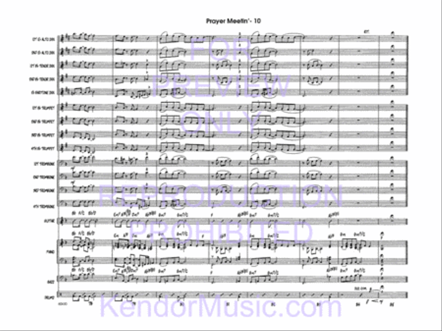 Prayer Meetin' (Full Score) Jazz Ensemble scores gallery preview page 12