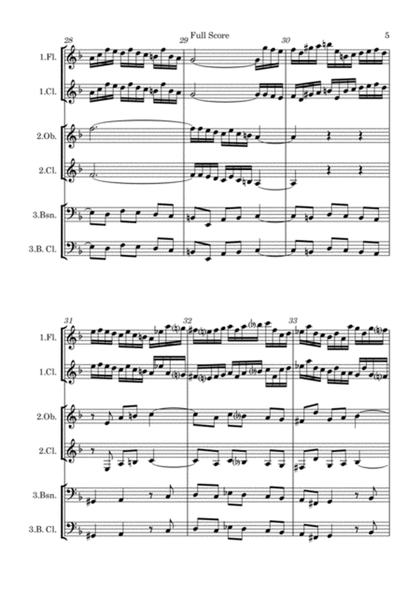Bach Three Part Invention No.7 for Woodwind Trio (flexible), Clarinet Trio image number null