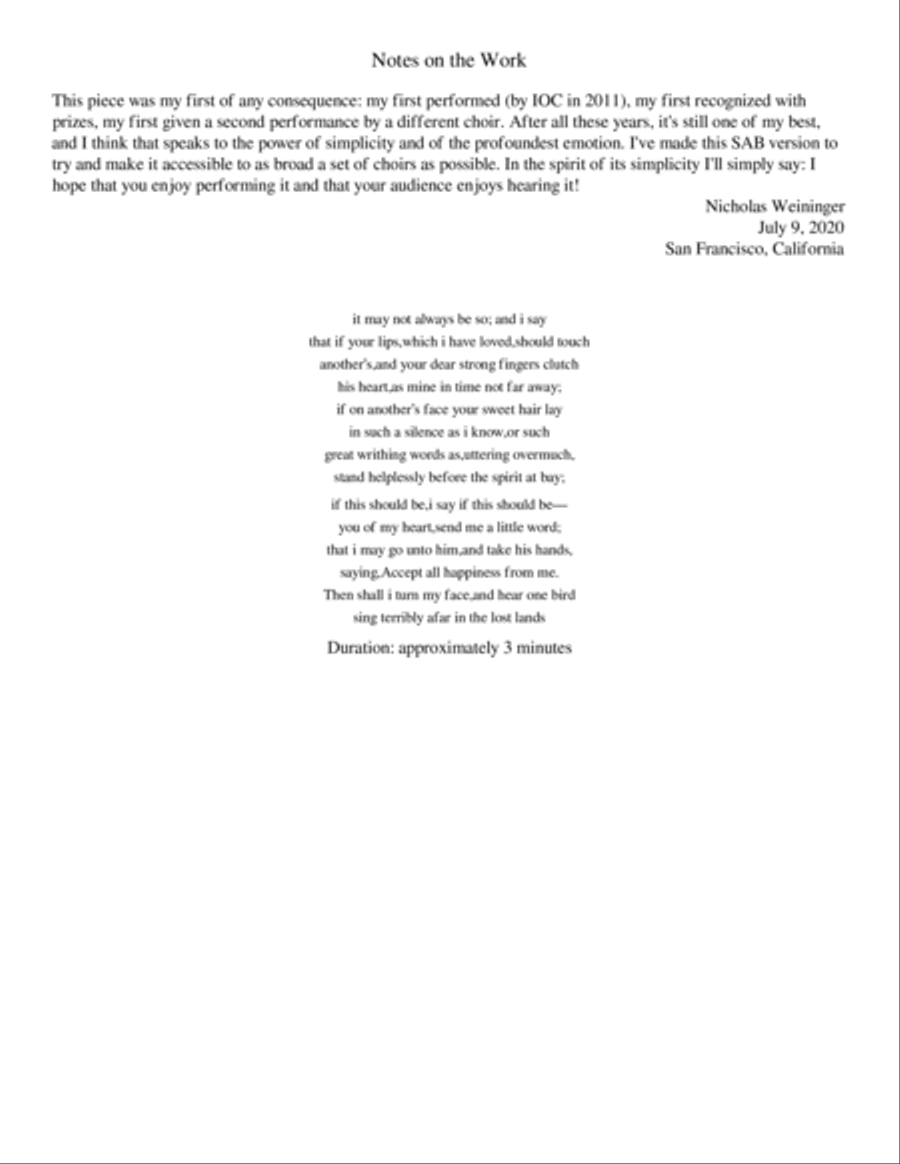 it may not always be so; and i say (SAB version) 3-Part scores gallery preview page 2