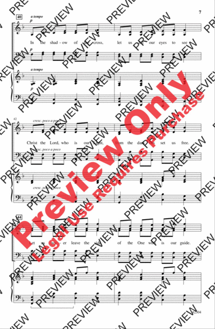 In the Shadow of the Cross 4-Part scores gallery preview page 7