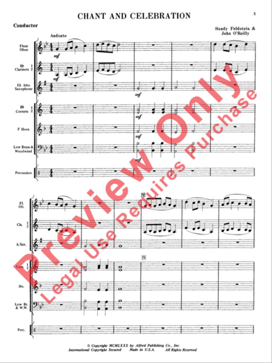 Chant and Celebration Concert Band scores gallery preview page 4
