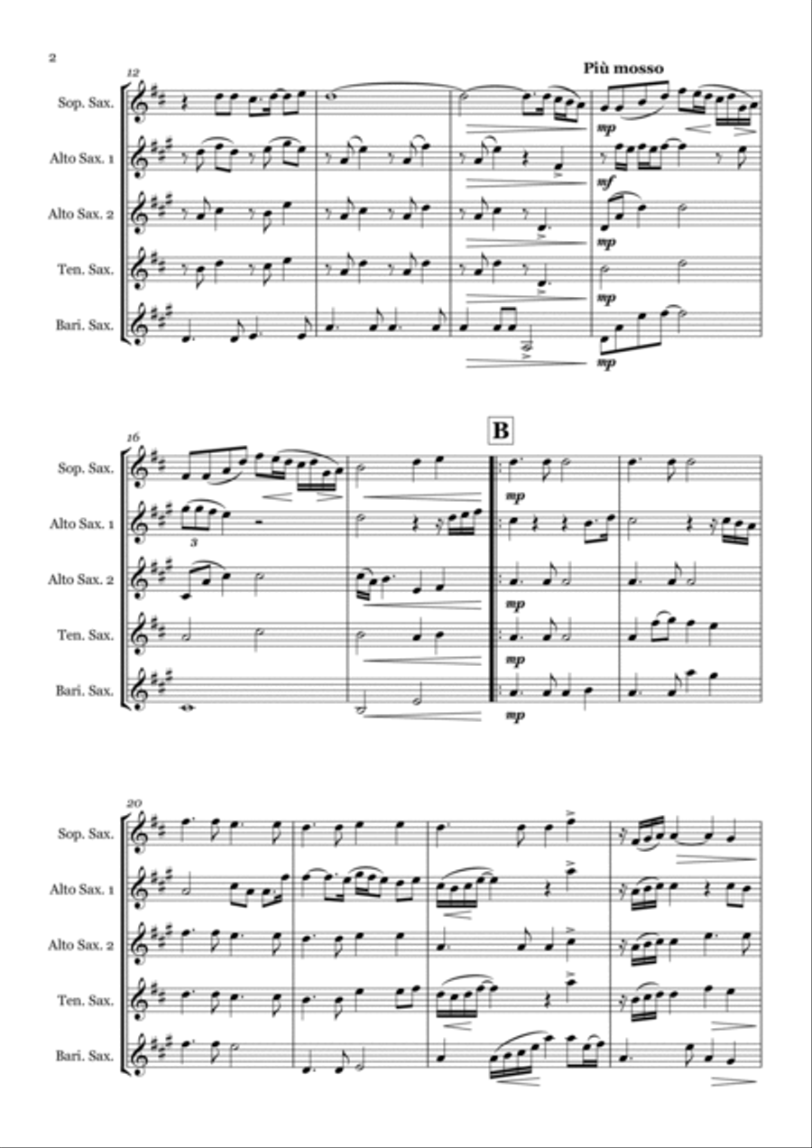 I Will Always Love You Saxophone Quintet scores gallery preview page 2