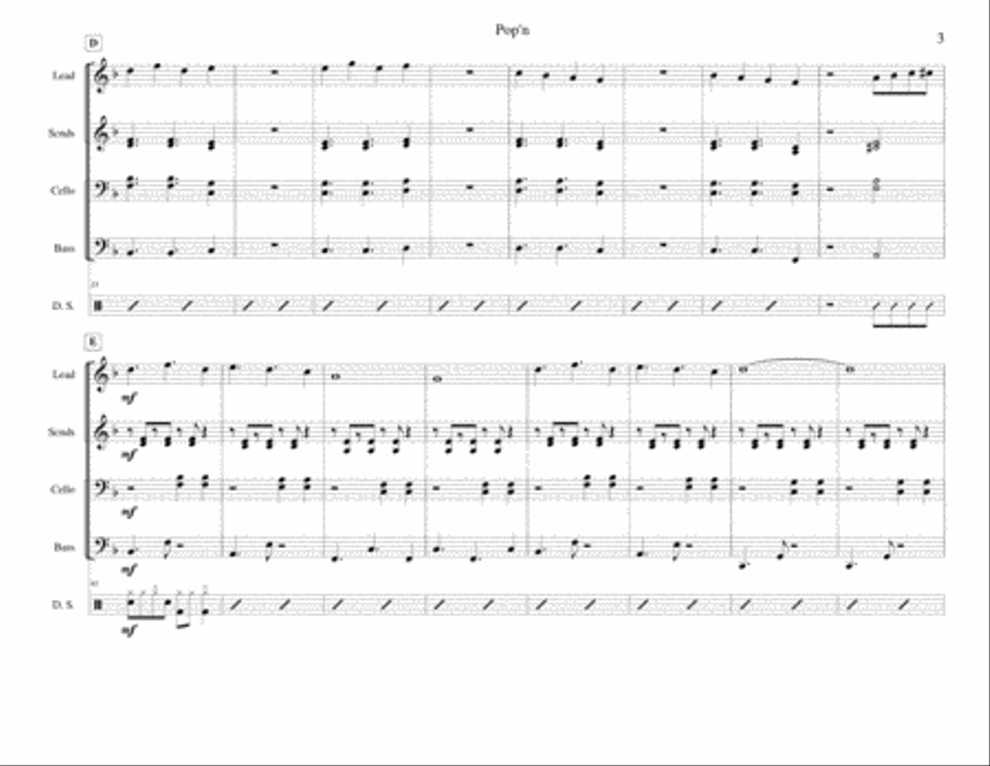 Pop'n for Steel Band Steel Drum Band scores gallery preview page 3