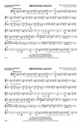 Mustang Sally: Bb Tenor Saxophone/Bartione Treble Clef