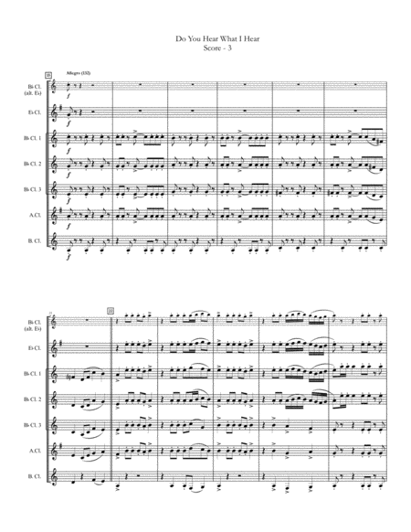Do You Hear What I Hear by Carrie Underwood Clarinet Choir - Digital Sheet Music