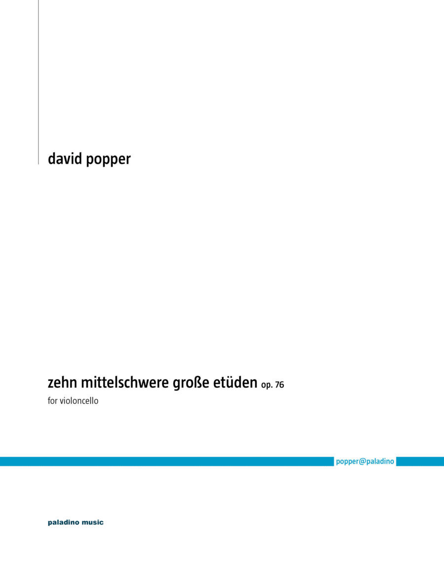 Ten Grand Etudes of Moderate Difficulty, Op. 76 Cello Solo scores gallery preview page 1