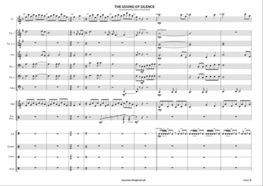 The Sound Of Silence Marching Band scores gallery preview page 3
