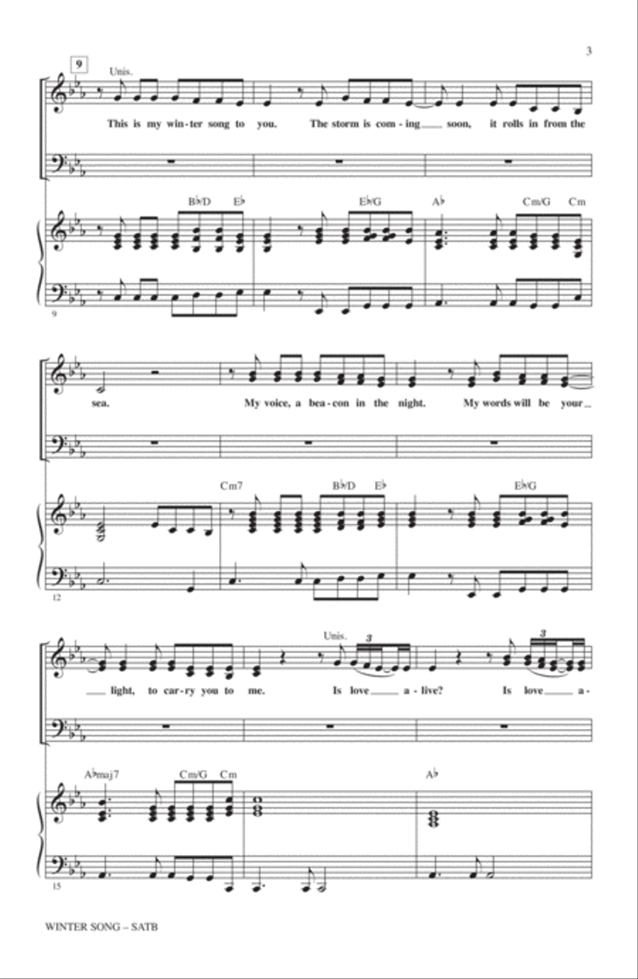 Winter Song (arr. Mac Huff) 4-Part scores gallery preview page 2