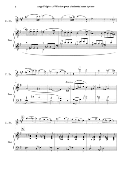 Ange Flégier: Méditation for bass clarinet and piano