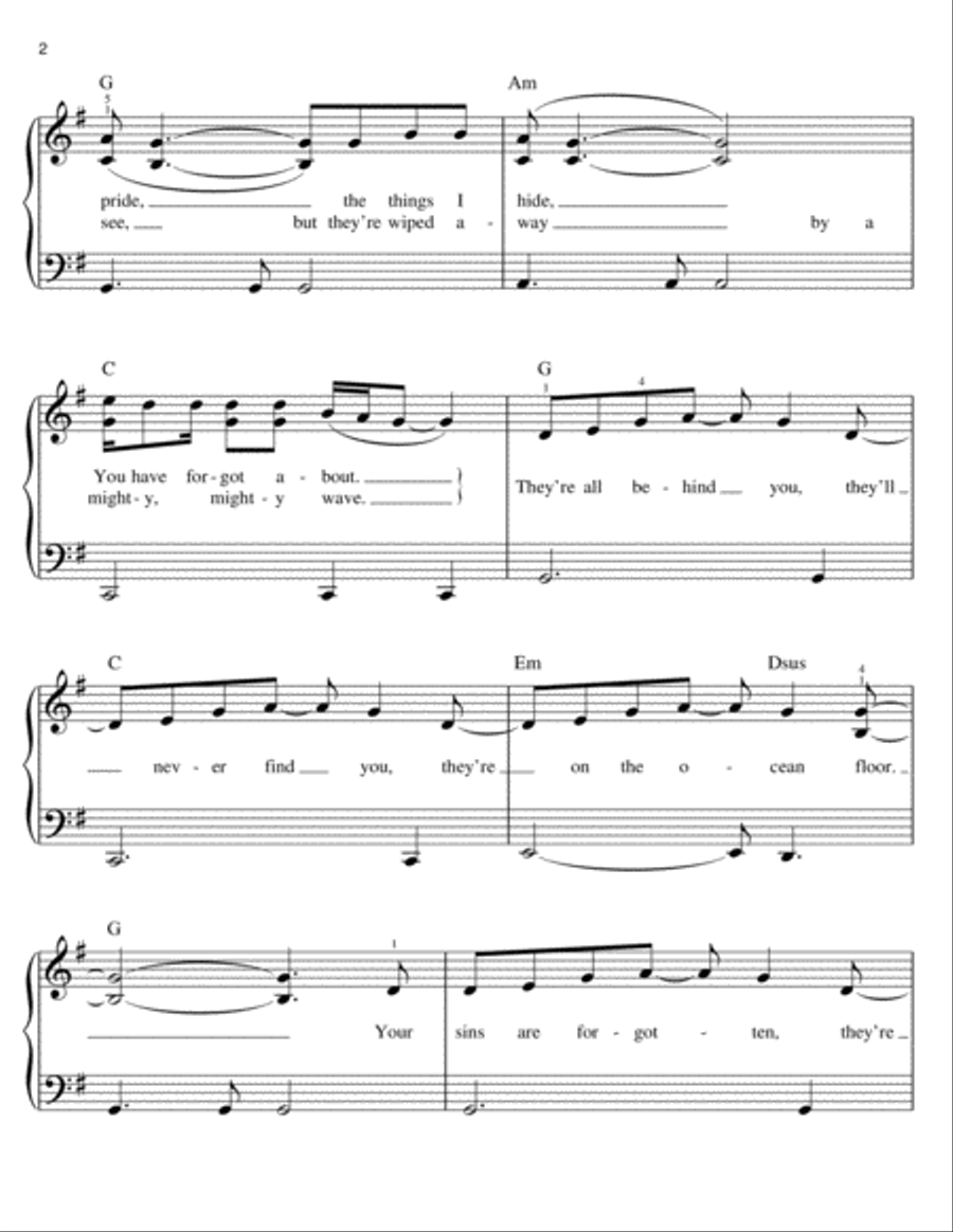 Ocean Floor Easy Piano scores gallery preview page 2