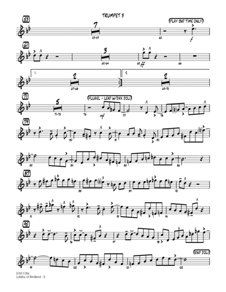 Lullaby Of Birdland - Trumpet 3