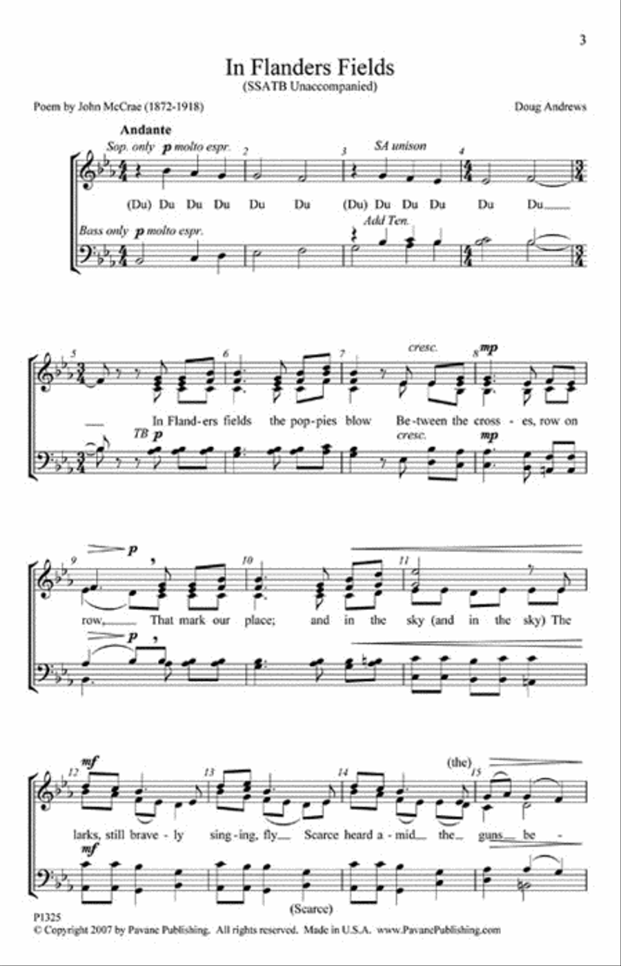 In Flanders Fields SSATB scores gallery preview page 2