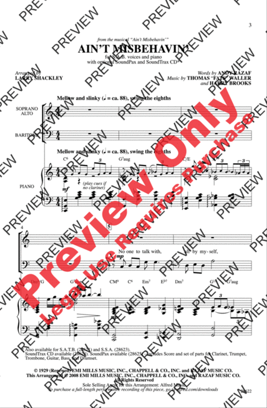Ain't Misbehavin' 3-Part scores gallery preview page 2