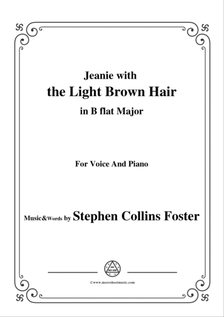 Stephen Collins Foster-Jeanie with the Light Brown Hair,in B flat Major,for Voice&Pno Voice scores gallery preview page 1