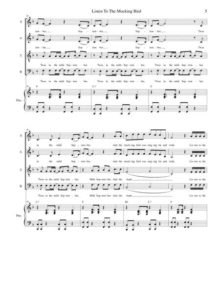 Listen To The Mockingbird (Solo with SATB) image number null