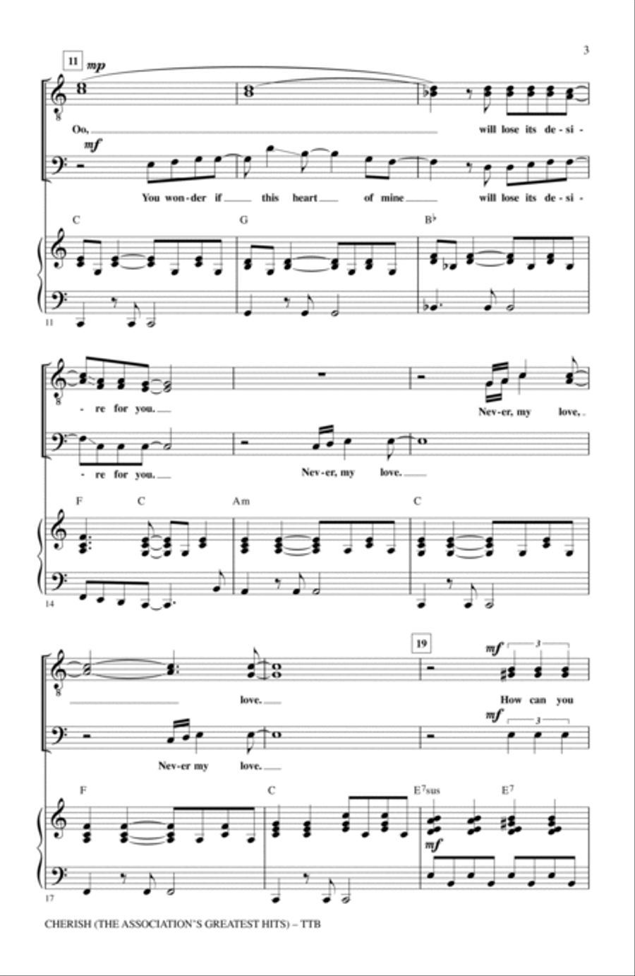 Cherish (The Association's Greatest Hits) TTBB scores gallery preview page 2