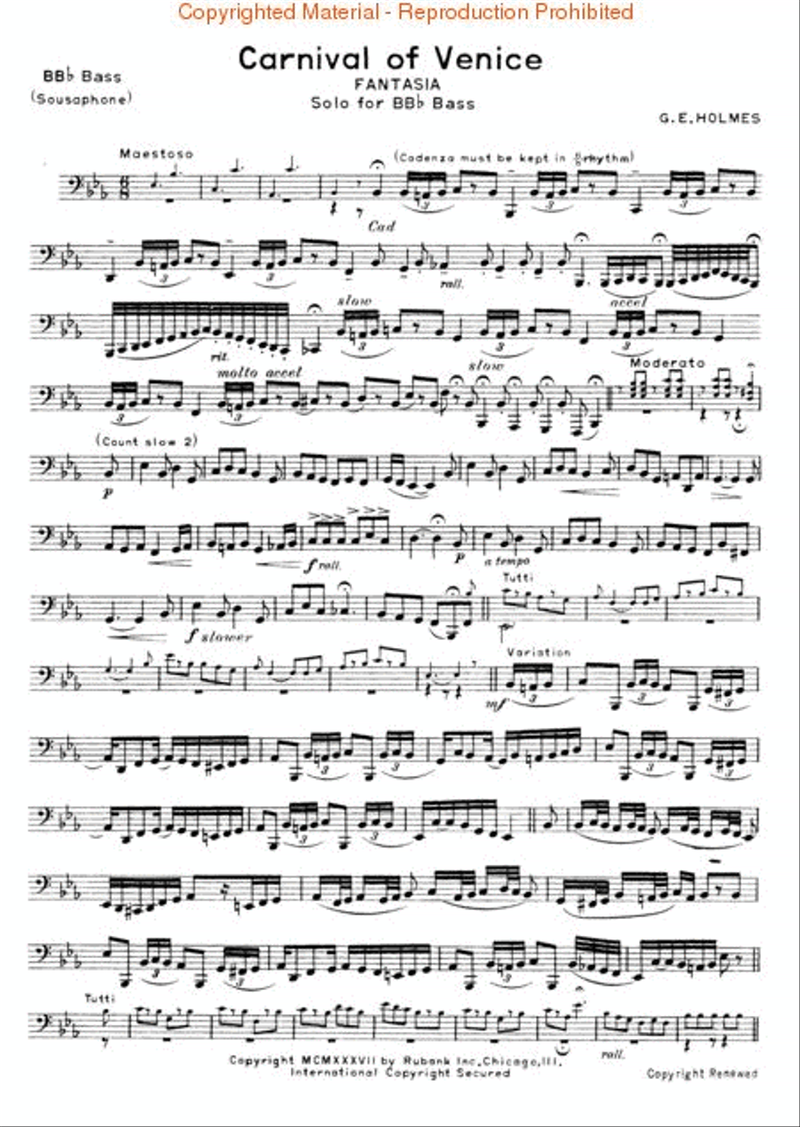 Carnival of Venice (Fantasia) Tuba scores gallery preview page 2