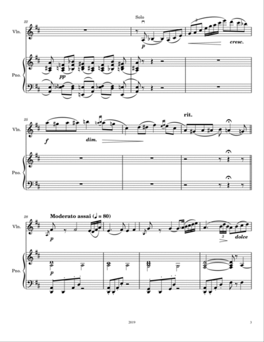 Tchaikovsky Violin Concerto in D major, Op. 35 - For Violin and Piano Violin Solo scores gallery preview page 3