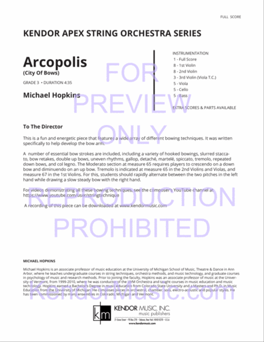 Arcopolis (City Of Bows) String Orchestra scores gallery preview page 2