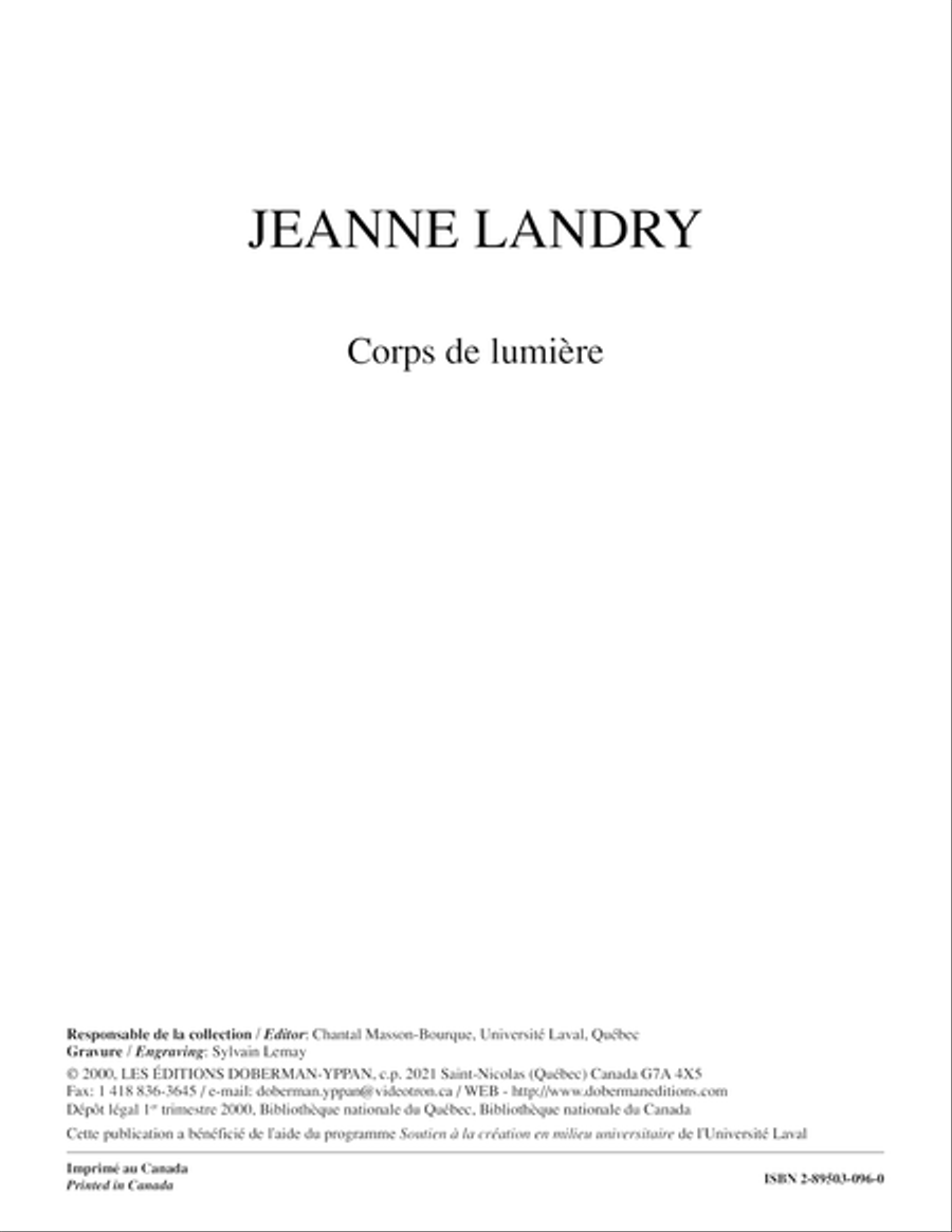 Corps de lumière Corps de lumière Piano Solo scores gallery preview page 1