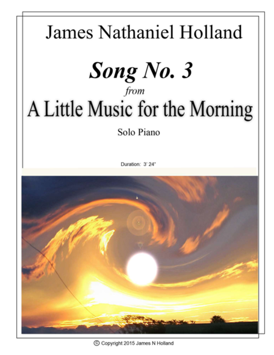 Song No 3 from A Little Music for the Morning for Solo Piano image number null