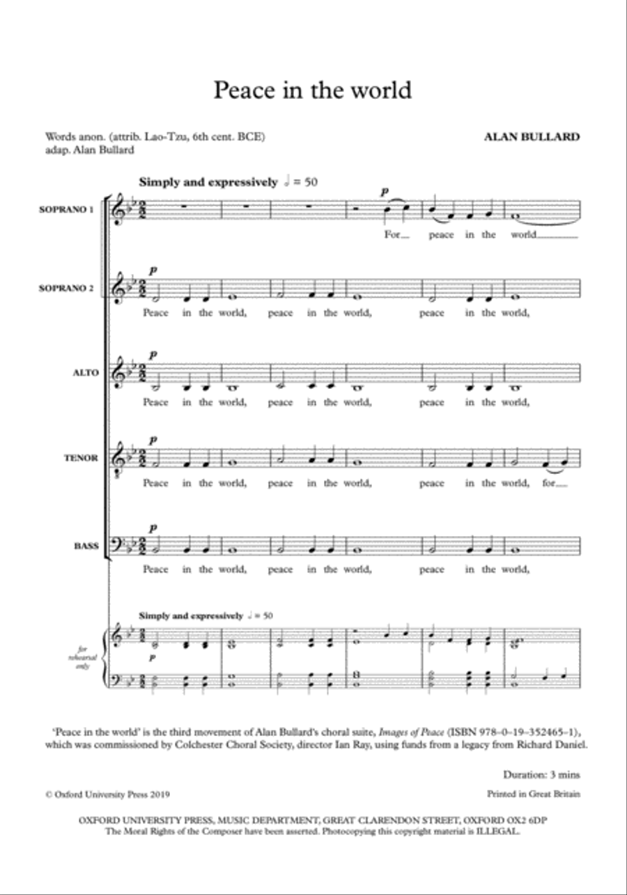 Peace in the world SSATB scores gallery preview page 2