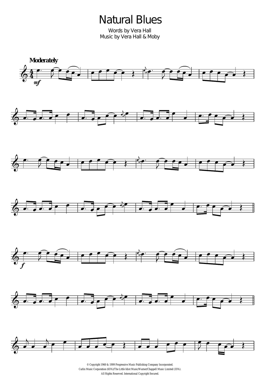 Natural Blues Alto Saxophone scores gallery preview page 1