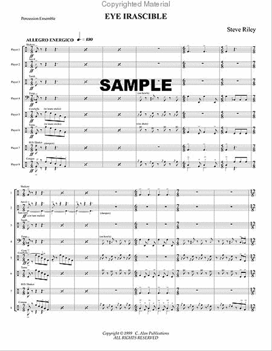 Eye Irascible Eye Irascible Percussion Ensemble scores gallery preview page 2