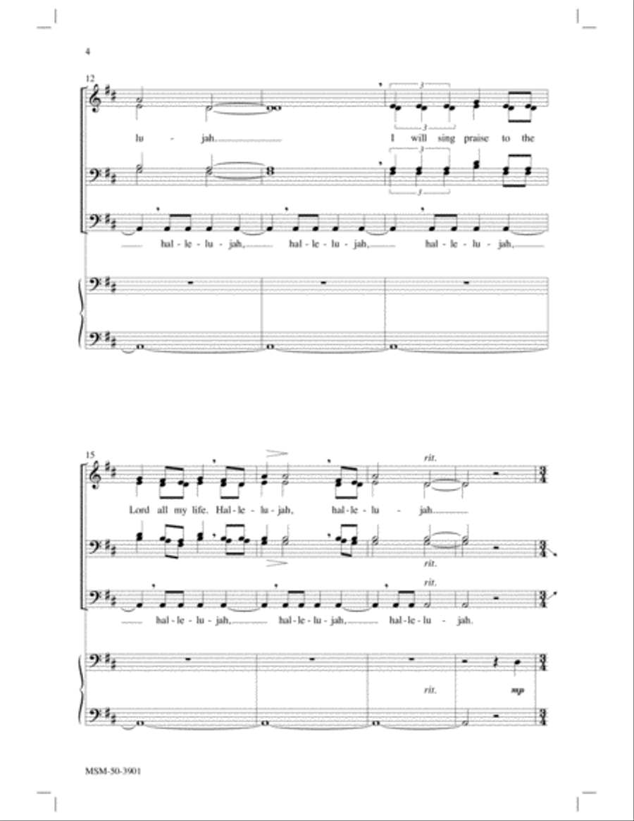 Psalm 146: I'll Praise My Maker While I've Breath Divisi scores gallery preview page 4