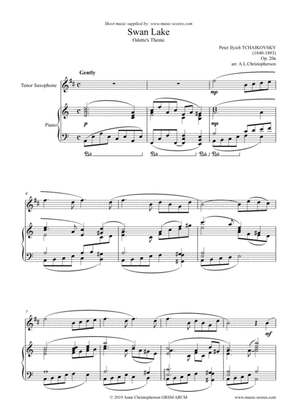 Swan Lake - Odette's Theme - Tenor Saxophone and Piano