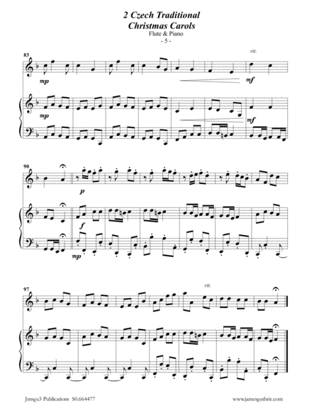 2 Traditional Czech Christmas Carols for Flute & Piano image number null