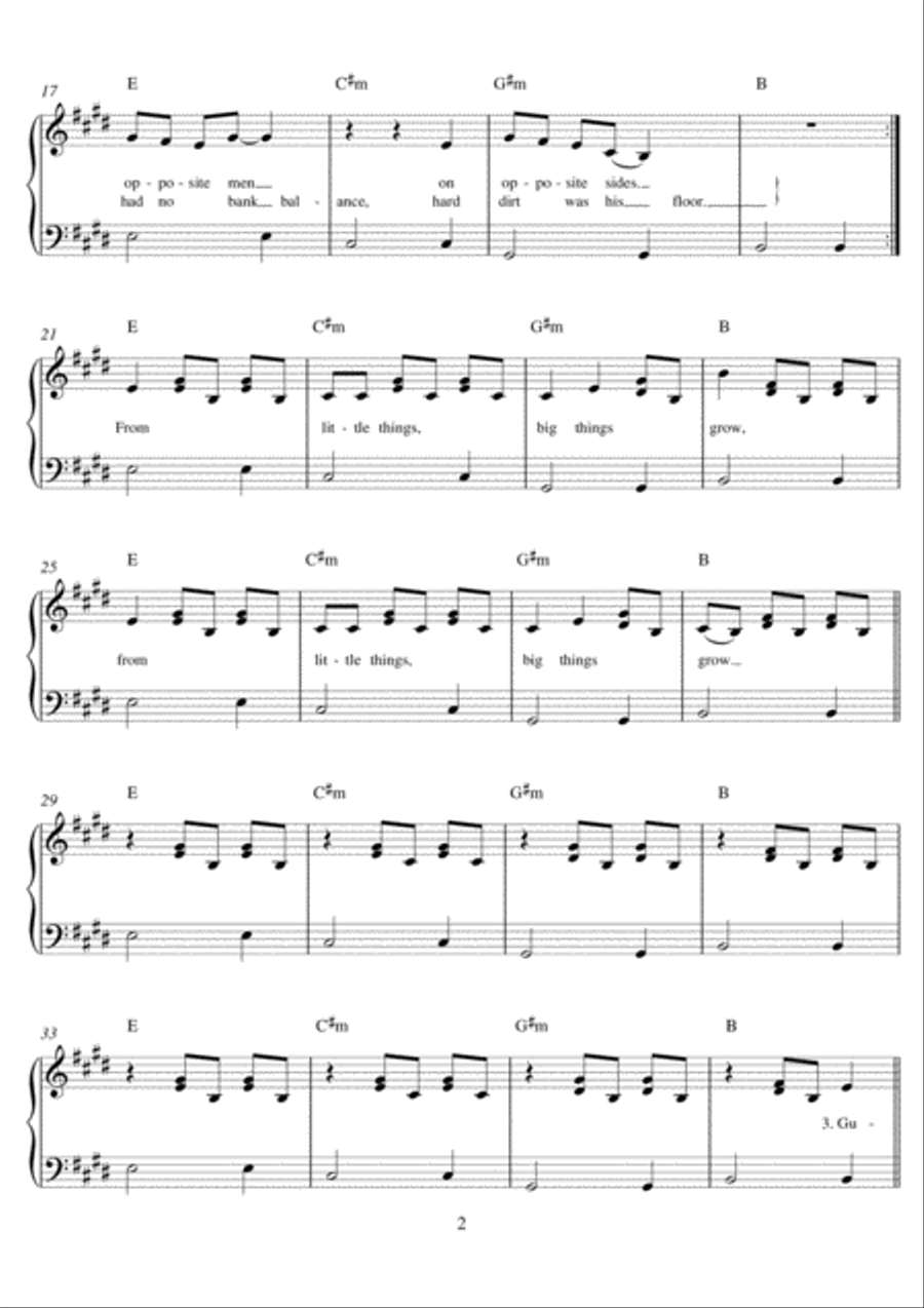 From Little Things Big Things Grow Easy Piano scores gallery preview page 2