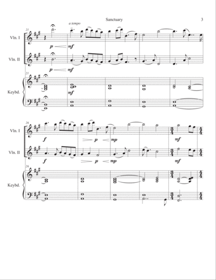 Sanctuary Sanctuary Piano, Vocal, Guitar scores gallery preview page 3