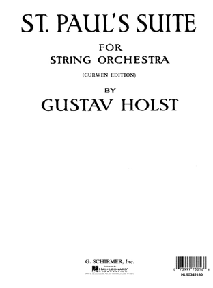 Book cover for St. Paul's Suite, Op. 29, No. 2