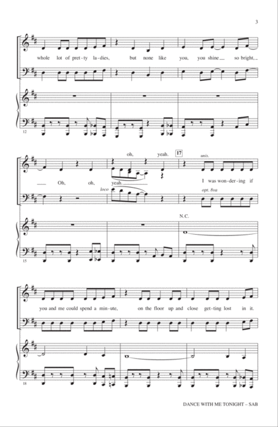 Dance With Me Tonight 3-Part scores gallery preview page 2