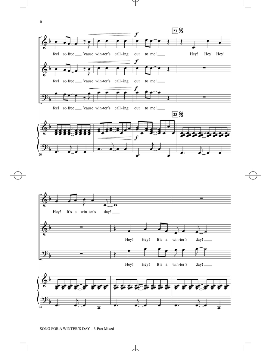 Song For A Winter's Day 3-Part scores gallery preview page 4