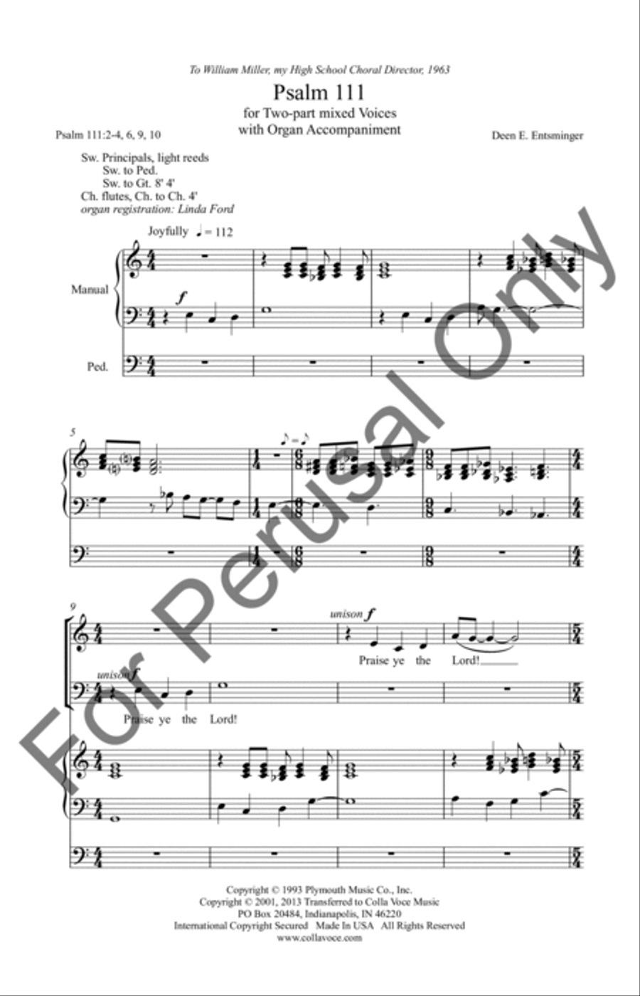 Psalm 111 4-Part scores gallery preview page 2