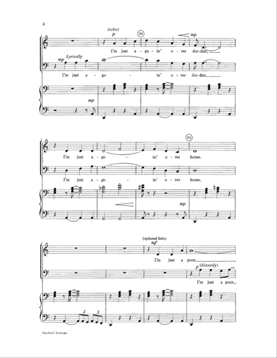 Wayfarin' Stranger 4-Part scores gallery preview page 4