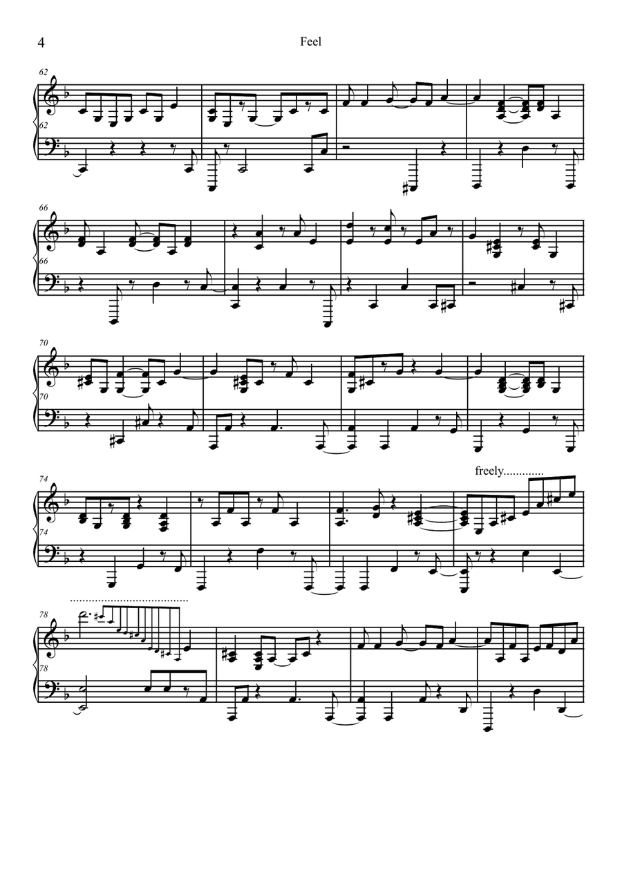 Feel Piano Solo scores gallery preview page 4