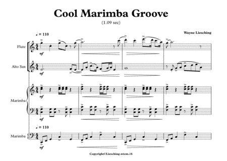 Cool Marimba Groove for Marimba, Flute & Alto Sax image number null