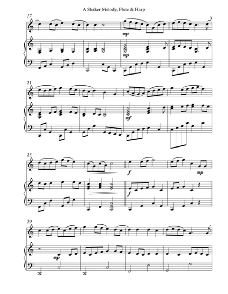 A Shaker Melody, Duet for Oboe & Harp image number null