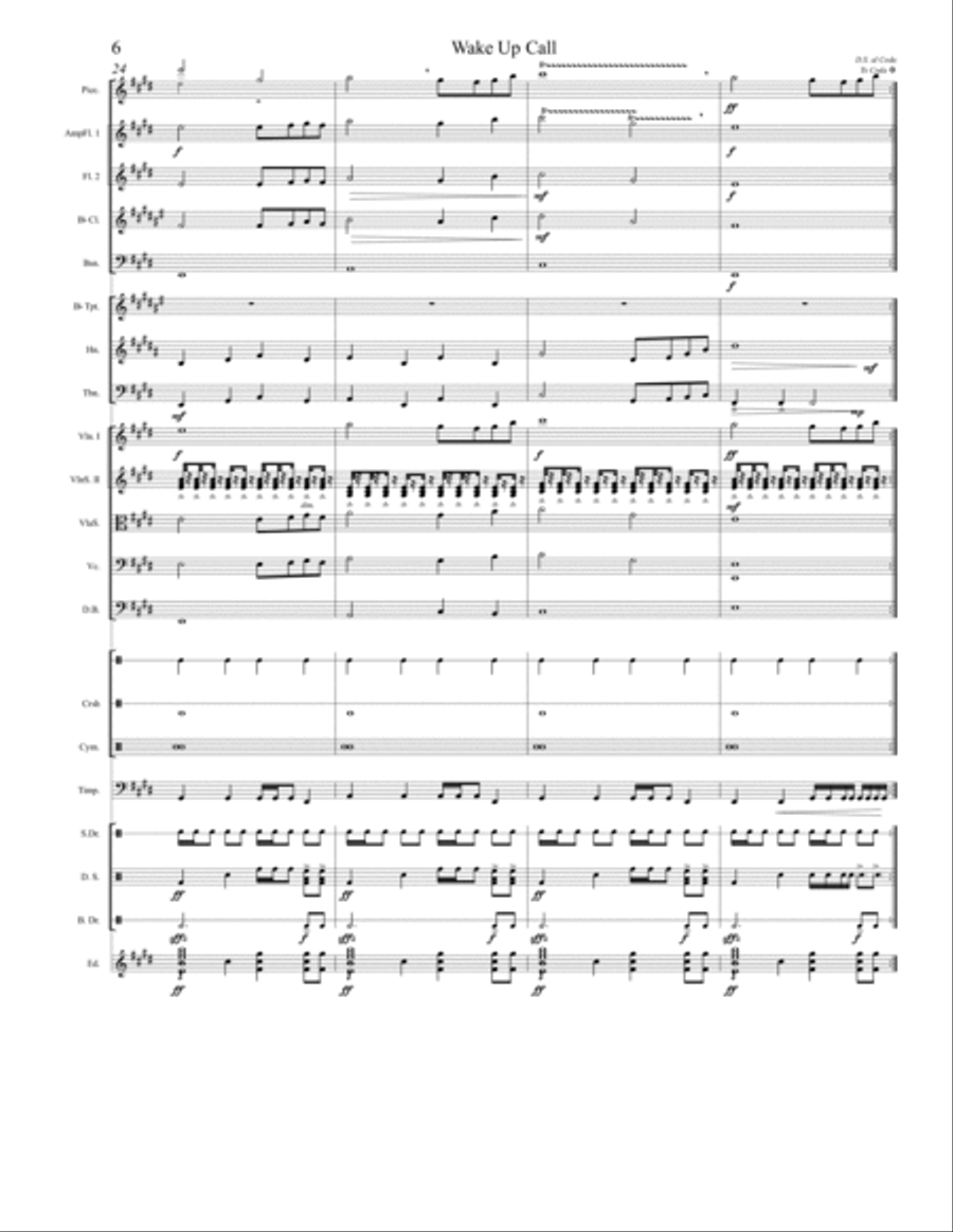 Wake Up Call Concert Band scores gallery preview page 6