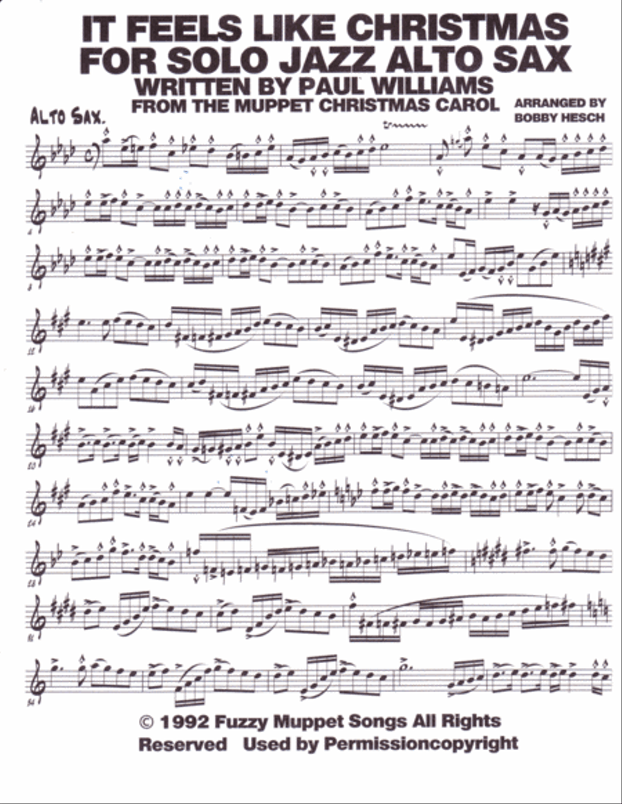 It Feels Like Christmas It Feels Like Christmas Alto Saxophone scores gallery preview page 2