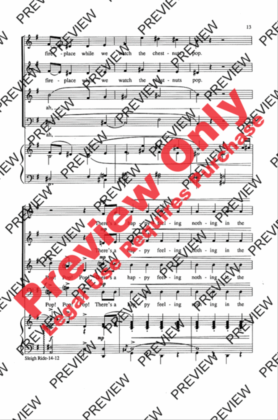 Sleigh Ride Sleigh Ride 4-Part scores gallery preview page 13