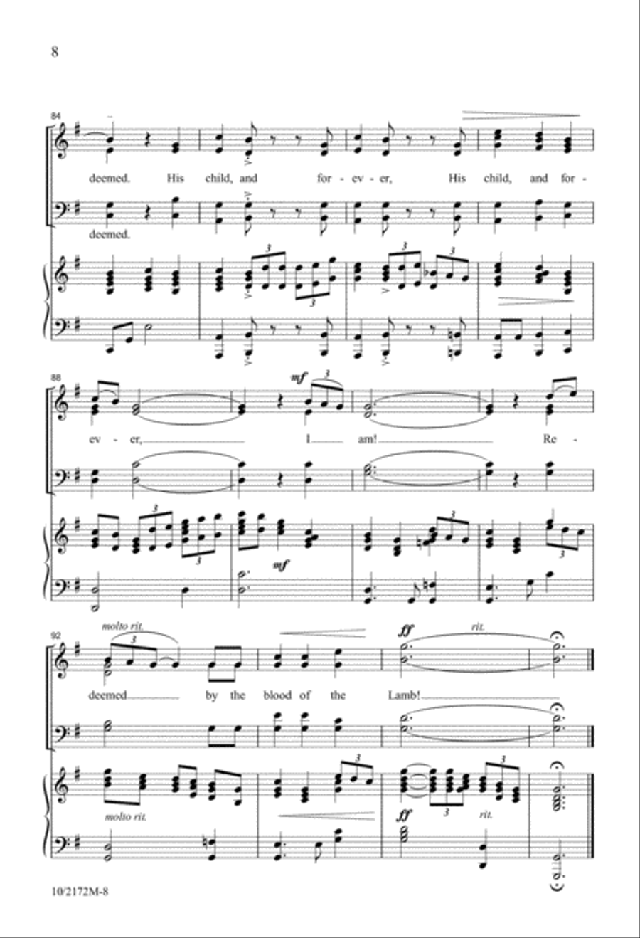 Redeemed 4-Part scores gallery preview page 8